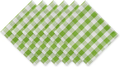 Vista 14 de DII Checkered Tabletop Collection 100% algodón, lavable a máquina, camino de mesa, 14x108, amarillo