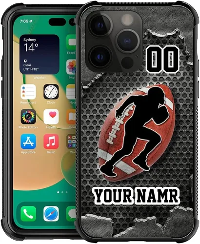 Vista 9 de Funda compatible con iPhone 15/14 Pro Max 15/14 Plus/15 14 13 12 11 Pro Max Mini/Xs X Max Xr/7 8 Plus SE2, personalizada, número de nombre