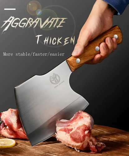 Vista 2 de Cuchillo de carnicero para carne, cuchillo de carnicero resistente, cuchillo de corte de huesos de 6 pulgadas, cuchillo de corte de acero
