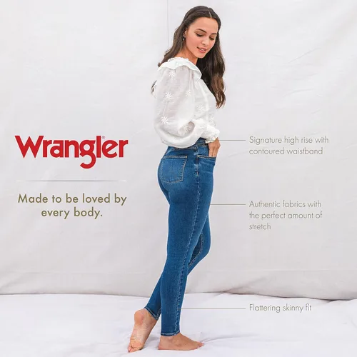 Vista 5 de Wrangler Jeans ajustados de talle alto para mujer