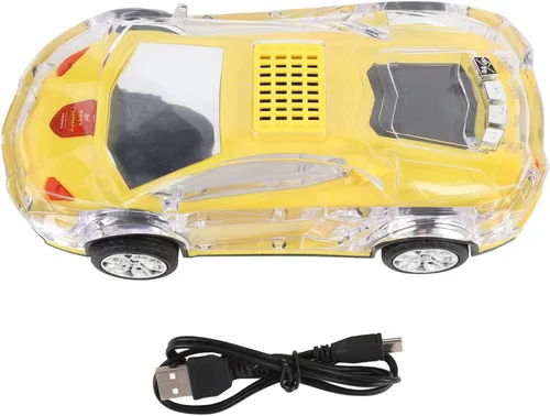 Vista 9 de Yoidesu Altavoz Bluetooth para coche, estilo retro con luces LED, 8.7 pulgadas USB recargable, amarillo