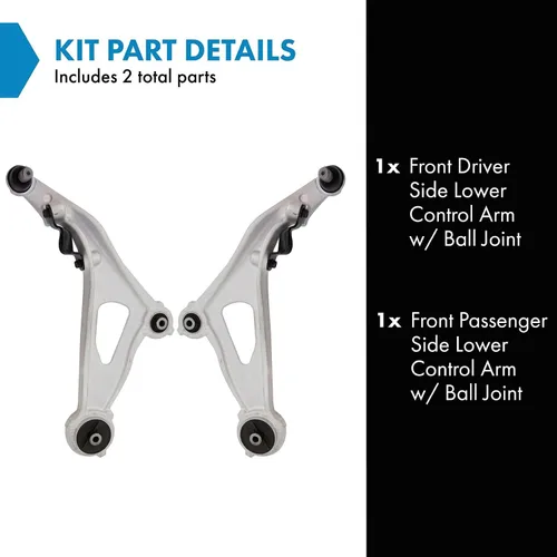 Vista 203 de Conjunto de Brazo de Control Inferior Delantero y Junta Esférica TRQ para Lado del Conductor y del Pasajero 2 Piezas Compatible con Ford Mustang GT