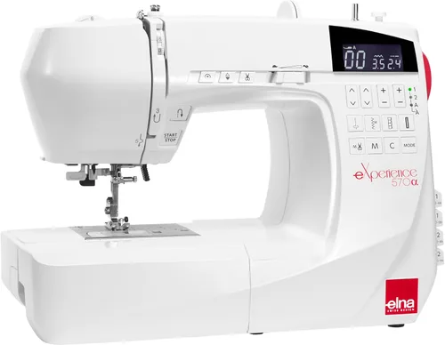 Vista 8 de Elna eXperience 530 - Elegante máquina de coser computarizada con 30 puntadas, botones de función inteligente, selecciones rápidas de puntada