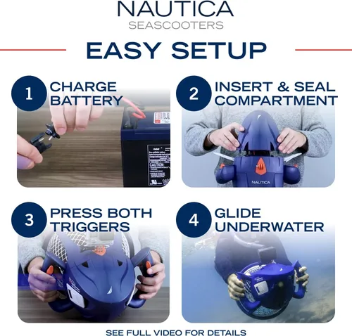 Vista 6 de Nautica Navigator and Skipper Underwater Seascooters, Designed for Younger Recreational Divers and Snorkelers