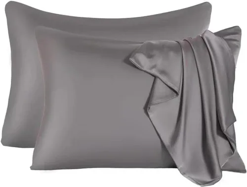 Vista 14 de Funda de almohada de seda de morera para cabello y piel - Funda de almohada de seda refrescante con cremallera oculta, de doble lado, suave