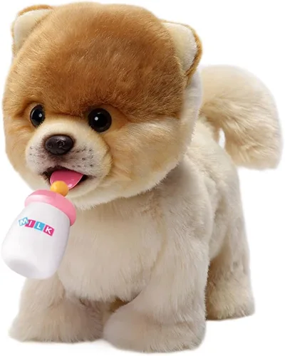 Vista 10 de Perro de peluche electrónico interactivo Akita, cachorro realista interactivo, perro de juguete, caminar, ladrar, menear la cola y hablar, regalos