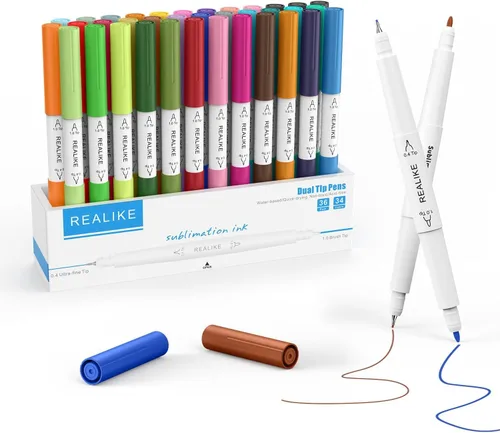 Vista 8 de Realike - Juego de bolígrafos de doble punta compatibles con Cricut Maker 3/Maker 4/Maker/Explore 3/4/Air 2/Air, juego de 24 bolígrafos de punta