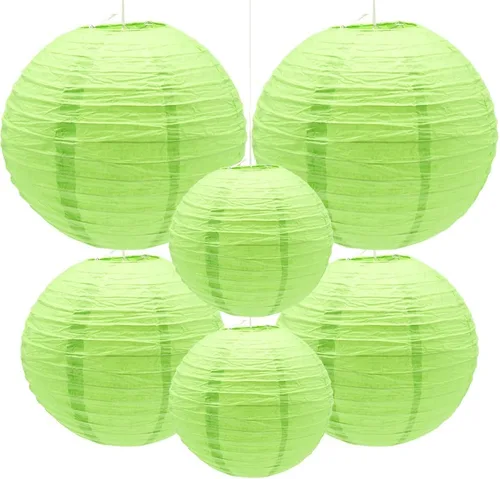 Vista 16 de 6 faroles de papel decorativos redondos colgantes para fiestas, aulas, bodas, Halloween, Navidad, decoración del hogar