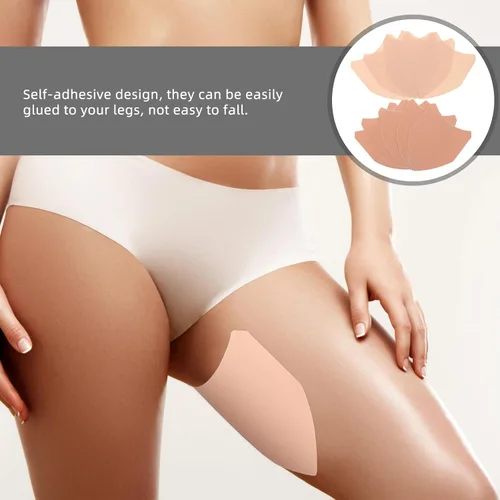 Vista 9 de Veemoon Anti Chafing Thigh Friction Pads 10pcs Set Elastic Fabric and Non-Woven Invisible Thigh Bands for Chafing Prevention and Sweat Isolation