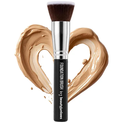 Vista 22 de Beauty Junkees Cepillo corrector para debajo de los ojos, pequeño, suave, esponjoso, cónico, sintético, sin crueldad, vegano, para polvo de fijación