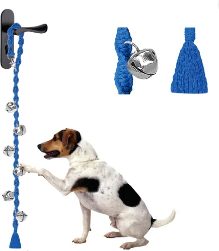 Vista 16 de Campanas de perro para salir al aire libre, campanas de entrenamiento para ir al baño, hechas a mano, ajustables Hecho a mano con hilo de alta