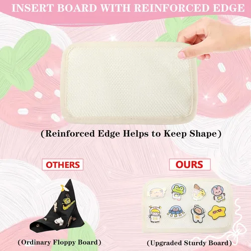 Vista 5 de Mochila escolar para niñas y niños, mochila escolar para primaria, resistente al agua, mochila escolar para adolescentes, Fresa Beige, Tamaño único