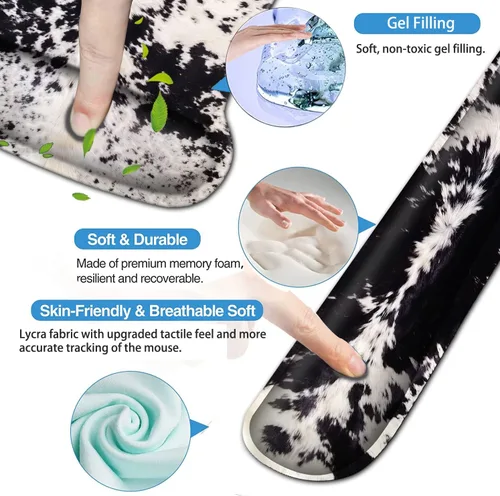 Vista 4 de Alfombrilla de mouse ergonómica con soporte de muñeca y reposamuñecas de teclado de espuma viscoelástica, alfombrilla de mouse de gel con base