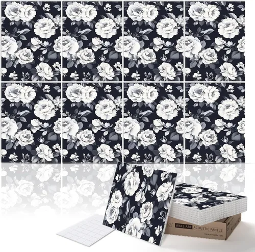 Vista 24 de PINWELIFE® Paneles acústicos de arte de pared, paneles absorbentes a prueba de sonido, para el hogar y la oficina, amortiguación decorativa