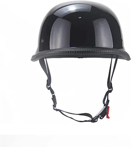 Vista 4 de Casco de media gorra de calavera novedoso alemán, color negro mate, brillante o opaco, talla S, M, L, XL, XXL