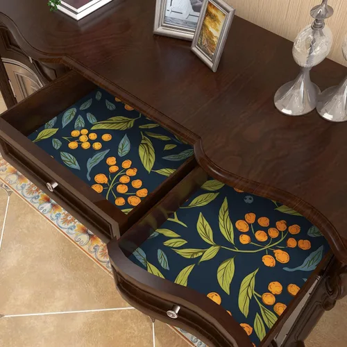 Vista 6 de BOKEBEVE Papel Tapiz Azul Naranja Verde Despegar y Pegar Hojas Bohemias Florales Papel de Contacto Removible Impermeable para Pegar en Paredes