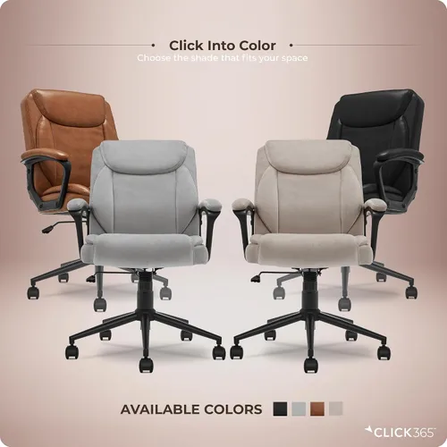Vista 11 de Click365 Transform 1.0 Silla de oficina ergonómica, silla de escritorio con respaldo medio con brazos acolchados, soporte lumbar, altura ajustable