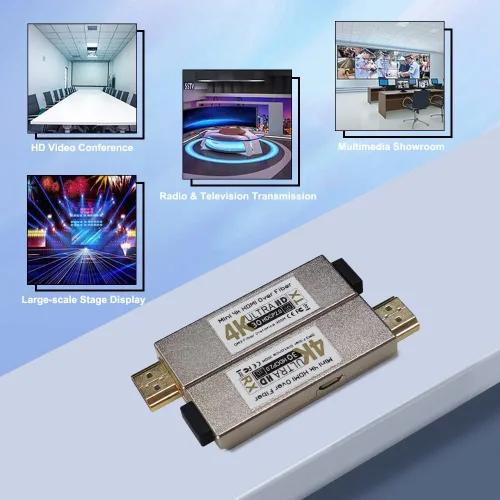 Vista 6 de Elenzk 4K@30Hz HDMI Fibra Extensor 984.3 ft OM3 Multimodo Sin Comprimir