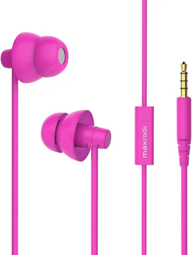 Vista 16 de MAXROCK (TM) Audífonos para Dormir Totalmente Suaves de Silicona con Tapones para los Oídos y Micrófono para Celulares, Tabletas y Conector de 3,5