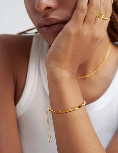 Vista 4 de WOWORAMA Pulseras deslizantes ajustables para mujer, pulsera de amistad para mujer, pulsera bolo de oro, oro blanco, oro rosa