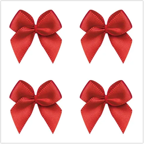 Vista 8 de VIVIQUEN 50 mini lazos de satén de cinta de flores de 0.984 in x 1.024 in, apliques de bricolaje para costura, álbumes de recortes, boda, regalo