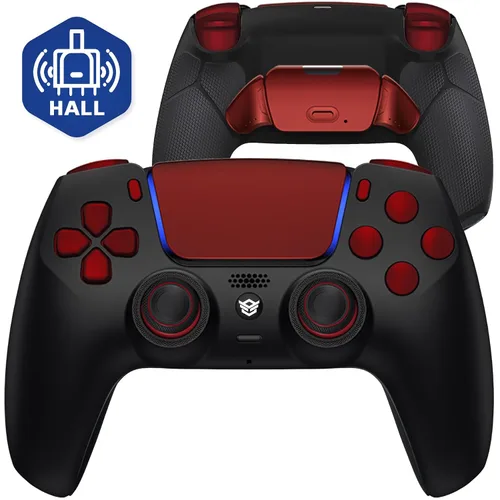 Vista 7 de HEXGAMING RIVAL Hall Effect Wireless Controller Compatible with ps5-2 Back Buttons, Mouse-Click Hair Triggers, Interchangeable Thumbsticks - Black