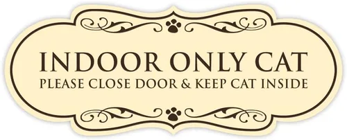 Vista 13 de Designer Paws - Letrero para interiores con texto en inglés "Solo gato por favor cierre la puerta y mantener el gato en el interior" (negro)