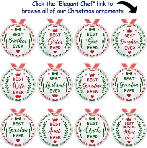 Vista 8 de Elegant Chef Adorno de Navidad para nieto, Always Remember You are Braver Stronger Smarter, regalo inspirador motivacional de la abuela y el abuelo