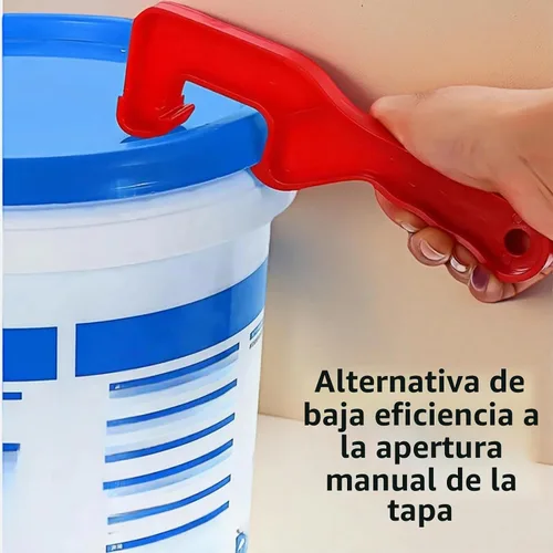 Vista 4 de Herramienta para abridor de latas de pintura de 5 galones, plástico rojo resistente para abrir sin esfuerzo latas de pintura selladas, a prueba