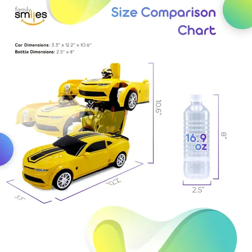 Vista 2 de Juguete de control remoto para niños, coche deportivo, robot transformador, vehículo a control remoto, juguetes para niños de 8 a 12 años