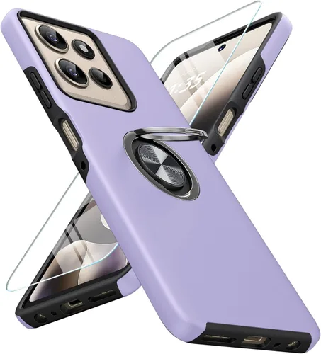 Vista 33 de JAME for Motorola Edge 2025 Case with Ring Stand Slim Shockproof Phone Case Cubierta de doble capa de grado militar resistente a prueba de golpes