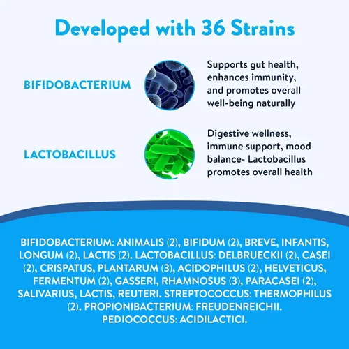Vista 4 de KefirLab Probióticos 100T CFU - 36 cepas - Vegano y orgánico - Apoya la digestión, el sistema inmunológico, la salud del cerebro, el estado de ánimo