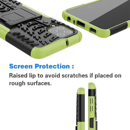 Vista 7 de Asuwish Funda de teléfono para Samsung Galaxy A22 4G de 6.4 pulgadas con protector de pantalla de vidrio templado y soporte delgado, híbrida