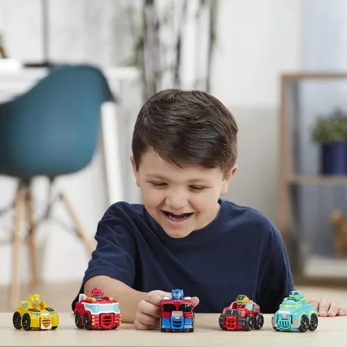Vista 11 de Transformers Playskool Heroes Rescue Bots Academy Mini Bot Racers Converting Robot Toy Toy Pack 5, coches de juguete coleccionables de 2 pulgadas