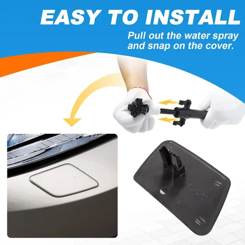 Vista 7 de Tapa de boquilla para limpiaparabrisas delantero para Volvo S40 V50 2005 2006 2007 39991798 39991799 (negro, lado izquierdo del conductor)