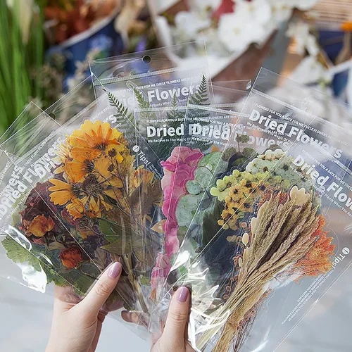 Vista 8 de Maxleaf Calcomanías de la Serie Botánica, 80 Calcomanías Grandes de Flores Secas Impermeables Transparentes, Calcomanías Florales de Plantas