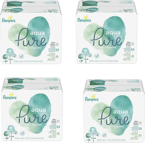 Vista 11 de pampers toallitas para bebé Aqua Pure 56 ct ANTIGUO