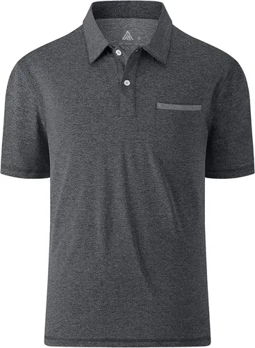 Vista 2 de ZITY Camisa de golf para hombre de manga corta, polo deportivo de malla