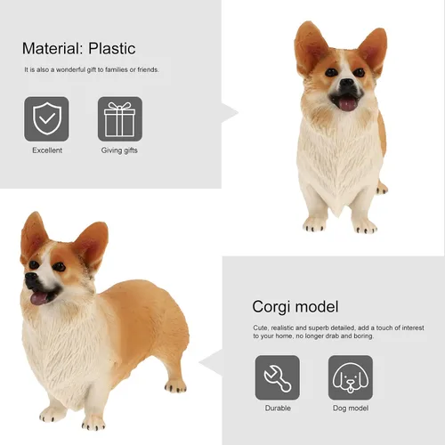 Vista 3 de IMIKEYA Figura de Corgi galés, mini estatua de perro de resina, estatua de perro pequeño de Corgi para pastel, escultura de estatua de animal