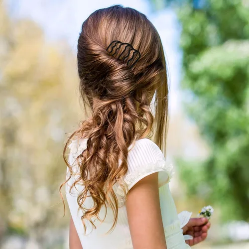 Vista 7 de Peines para el cabello en forma de U para mujer, estilo vintage estilo vintage (Negro)