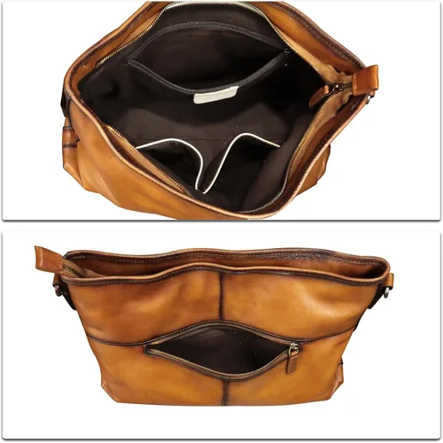 Vista 7 de Bolso Hobo de cuero genuino para mujer, bolso de mano vintage, bolso de hombro hecho a mano, bolso cruzado