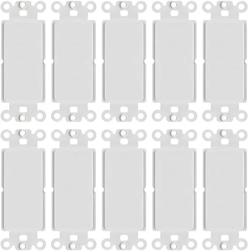 Vista 14 de Cmple Paquete de 10 placas de pared blancas estándar de 1 banda en blanco, panel termoplástico de policarbonato, cubierta GFCI de una sola banda