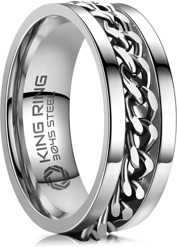 Vista 38 de King Ring 8mm Spinner Ring – Fidget Ring for Men & Women – Designed in USA