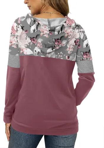 Vista 3 de Angerella - Suéteres con capucha para mujer, diseño con estampado de camuflaje y leopardo, con cordón ajustable y bolsillo