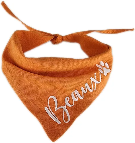 Vista 3 de Bandana personalizada para perros con nombre bordado personalizado Bufanda triangular para mascotas