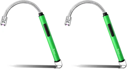 Vista 8 de SUPRUS Encendedor fluorescente que brilla en la oscuridad, cuello flexible de 360°, recargable por USB, resistente al viento, triple seguridad
