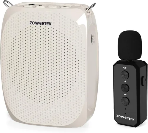Vista 9 de ZOWEETEK Amplificador de Voz con Micrófono Inalámbrico de Solapa Lavalier para Maestros, Nuevo Sistema de Micrófono Personal 2025, Altavoz Portátil