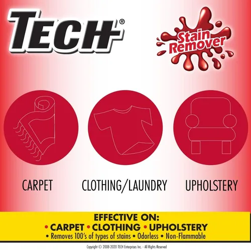Vista 3 de TECH Removedor de manchas multiusos, paquete de 8 onzas-2 unidades, para alfombras, ropa, tapicería y otras telas