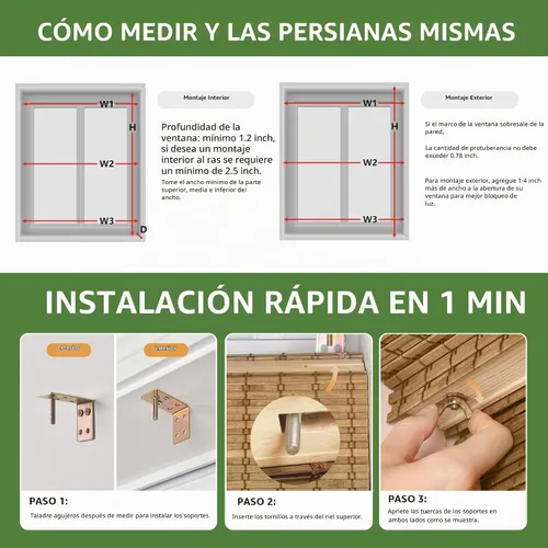 Vista 6 de LazBlinds Persianas romanas de bambú sin cordones, persianas de privacidad para ventanas interiores, oscurecimiento de la habitación, persianas