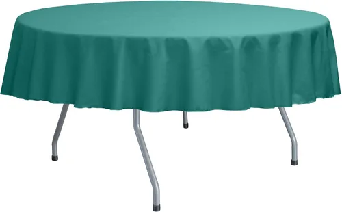 Vista 35 de Ultimate Textile Poly-Cotton Twill 60-Inch Round Tablecloth - Fits Tables Smaller Than 60-Inches in Diameter, Navy Blue